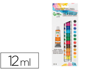 Pintura de aguarela liderpapel caixa de 12 tubos de alumínio de 12 ml cores sortidas