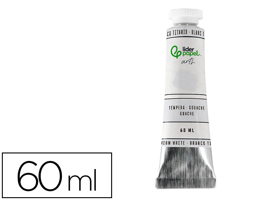 Pintura guache liderpapel tubo de alumínio de 60 ml cor branco titânio