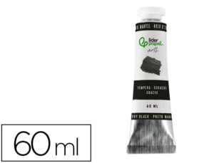 Pintura guache liderpapel tubo de alumínio de 60 ml cor preto marfim