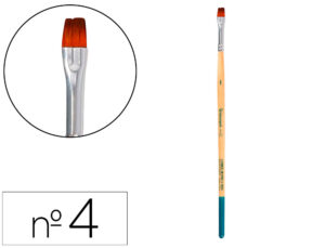 Pincel para pintura acrílica e aguarela liderpapel n 4 ponta plana de pelo sintético certificado fsc