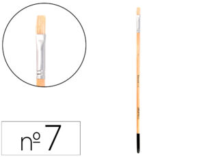 Pincel para pintura a óleo e acrílica liderpapel n 7 ponta plana de pelo de cerda certificado fsc