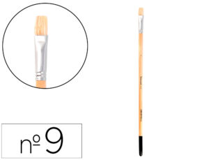 Pincel para pintura a óleo e acrílica liderpapel n 9 ponta plana de pelo de cerda certificado fsc