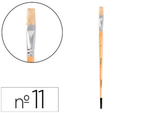 Pincel para pintura a óleo e acrílica liderpapel n 11 ponta plana de pelo de cerda certificado fsc