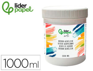 Gesso liderpapel aditivo para acrílico preparador de superfície frasco de 1 litro