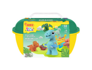 Conjunto jovi play&fun plasticina cofre dinossauros