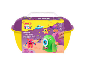 Conjunto jovi play&fun plasticina cofre aliens