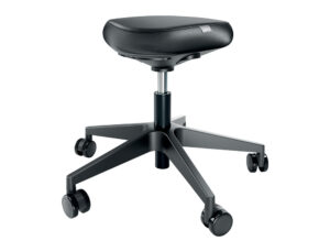 Tamborete leitz ergo com assento triangular 5 rodas giratorias regulavel em altura ate 59 cm preto 600x240x580 mm