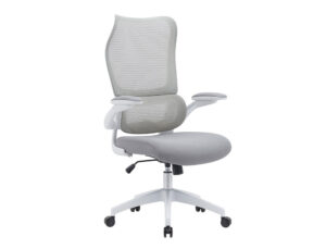 Cadeira de escritorio q-connect catania malha alt max 1230 mm larg 510 mm prof 490 mm rodas premium cor cinza corpo bran