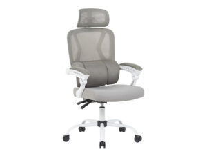 Cadeira de direcao q-connect reggio malha alt max 1300 mm larg 520 mm prof 480 mm rodas premium cor cinza corpo branco