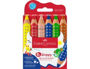 Lapices de colores faber castell grippy xxl caja de 6 unidades colores surtidos