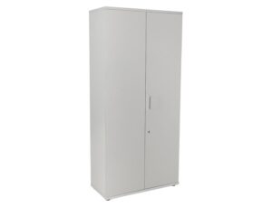 Armario rocada com quatro estantes e dois portas serie store 195x90x45 cm acabamento ab02 aluminio/cinza