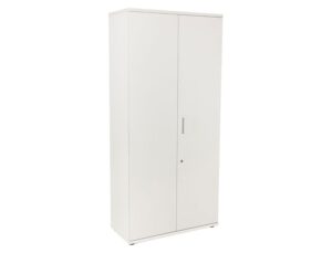 Armario rocada com quatro estantes e dois portas serie store 195x90x45 cm acabamento aw04 branco/branco