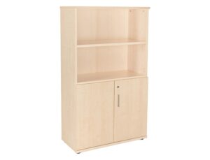 Armario rocada com dois estantes e dois portas inferiores serie store 156x90x45 cm acabamento aa01 faia/faia