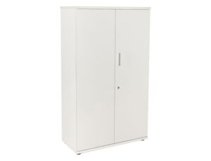 Armario rocada com quatro estantes e dois portas serie store 156x90x45 cm acabamento aw04 branco/branco