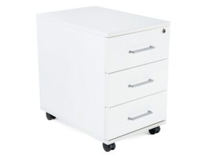 Armario rocada com tres gavetas serie store 58x40x59,5 cm acabamento aw04 branco/branco