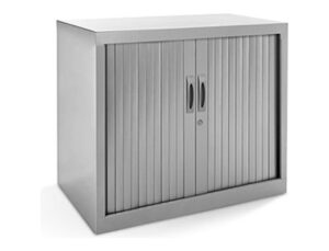 Armario metalico rocada dois portas tipo persiana inclui uma prateleira serie store 80x75x45 cm acabamento ac00 cinza/ci