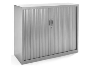 Armario metalico rocada dois portas tipo persiana inclui dois prateleira serie store 120x105x45 cm acabamento ac00 cinza