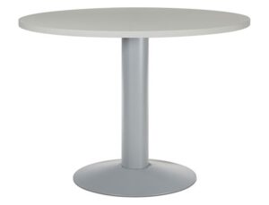 Mesa de reuniao rocada meeting 3005at02 estrutura coluna aco cinza tabuleiro em madeira cinza 100 cm diametro