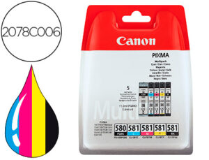 TINTEIRO CANON PGI-580/CLI-581 PIXMA PARA TS6150 / TS8150 / TR7550 / TR8550 MULTIPACK PRETO AMARELO AZUL MAGENTA CAPACID
