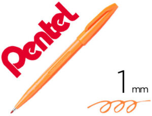 Caneta pentel com ponta de fibra sign pen na cor laranja