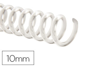 Espiral q-connect de plastico transparente 32 5:1 10mm 1,8mm caixa de 100 unidades