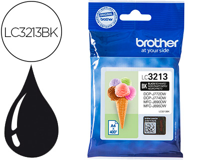 Tinteiro brother lc3213 dcp-j572 / dcp-j772 / dcp-j774 / mfc-j890 / mfc-j895 preto 400 pag