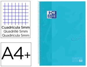 Caderno espiral oxford ebook 1 capaextradura din a4+ 80 folhas quadricula 5 mm com margem bebe touch