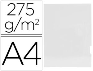 Classificador de cartolina gio plastificada papresentacao 2 abas din a4 branco 275g/m2