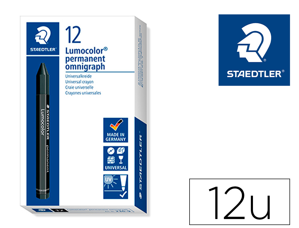 Minas staedtler para marcar preto lumocor permanente omnigraph 236 caixa de 12 unidades