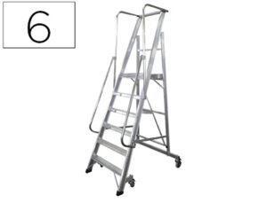 Escada ktl de aluminio com plataforma 6 degraus serie 2xl-s