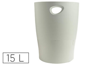 Cesto de papeis exacompta em plastico ecoblack cinza 15 litros