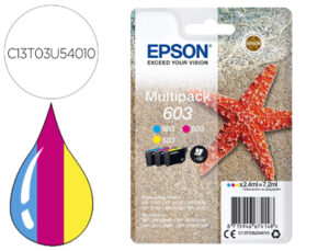 Tinteiro epson 603 xp-2100 / 2105 / 3100 / 4100 / wf-2810 / 2830 / 2835 / 2850 multipack 3 cores amarelo