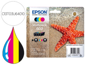 Tinteiro epson 603 xp-2100 / 2105 / 3100 / 4100 / wf-2810 / 2830 / 2835 / 2850 multipack 4 cores preto