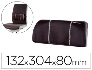 Apoio lombar fellowes portatil com estojo extraivel tecido na cor preta 132x304x80 mm