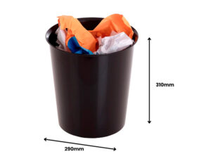 Cesto plastico archivo 2000 cor preto capacidadee 16 litros 290x310 mm
