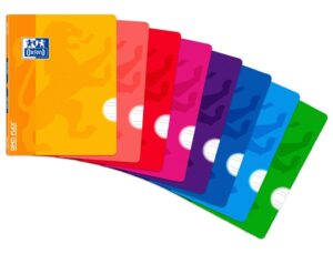 Caderno agrafado oxford openflex capa plastico din a5 48 folhas quadricula 5 mm cores sortidas