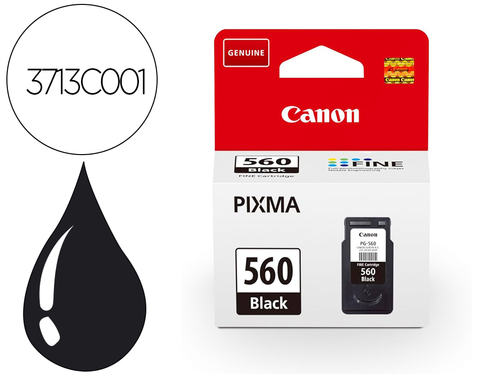 Tinteiro canon 560 pixma ts5350 / ts5351 / ts5352 / ts5353 preto 180 paginas