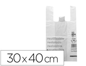 Bolsa reciclada 70% branca 50 mc 30×40 cm apta legislacao de bolsas 2021