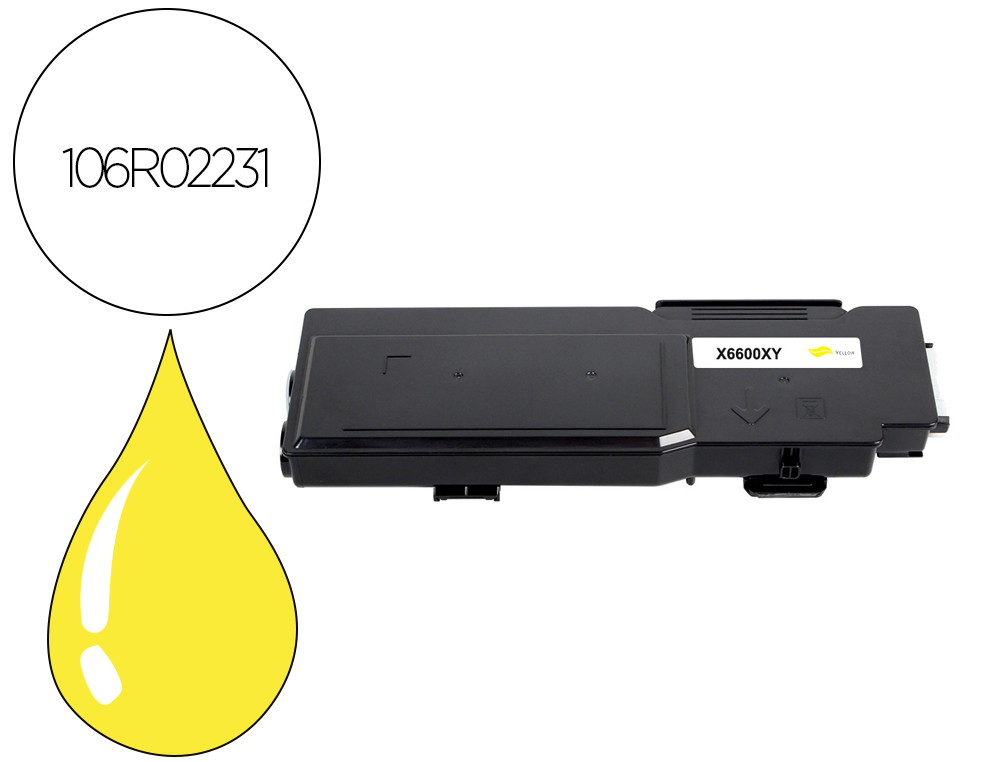 Tinta solida xerox phaser 6600 workcentre / 6605 amarelo 6000 paginas