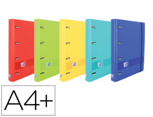 Pasta com recarga oxford europeanbinder live&go polyfoam 4 aneis 35 mm quadricula 5 mm din a4+ cores vivas