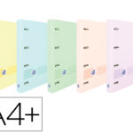 Pasta com recarga oxford europeanbinder live&go polyfoam 4 aneis 35 mm quadricula 5 mm din a4+ cores pastel