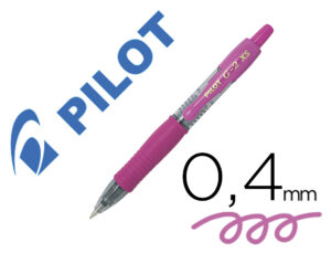Esferografica pilot g-2 pixie rosa tinta gel retratil pega de borracha
