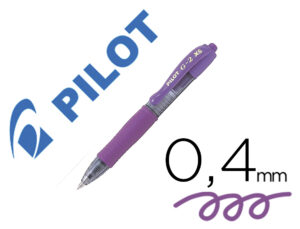 Esferografica pilot g-2 pixie violeta tinta gel retratil pega de borracha