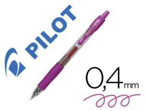 Esferografica pilot g-2 rosa tinta gel retratil pega de borracha