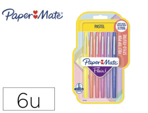 Marcador paper mate flair pastel ponta de fibra blister de 6 unidades cores sortidas