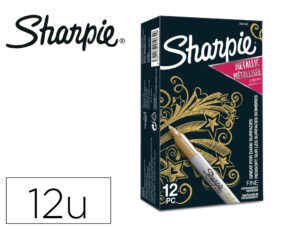 Marcador sharpie permanente fino metallic ouro