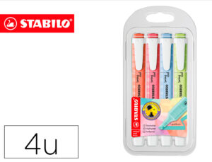 Marcador fluorescente stabilo swing cool pastel estojo de 4 unidades cores sortidas