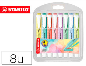 Marcador fluorescente stabilo swing cool pastel estojo de 8 unidades cores sortidas