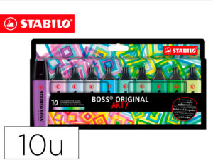 Marcador fluorescente stabilo boss 70 arty line cores frios estojo cartao de 10 unidades cores
