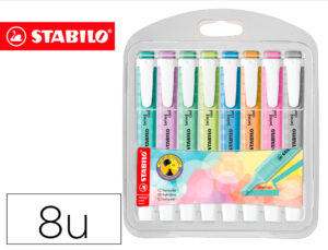 Marcador fluorescente stabilo swing cool pastel estojo de 8 unidades cores sortidas